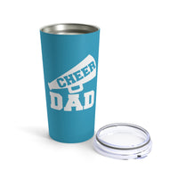 Turquoise Cheer Dad Tumbler 20oz With Megaphone Gift For Him