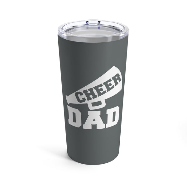 Dark Grey Cheer Dad Tumbler 20oz With Megaphone Gift For Him
