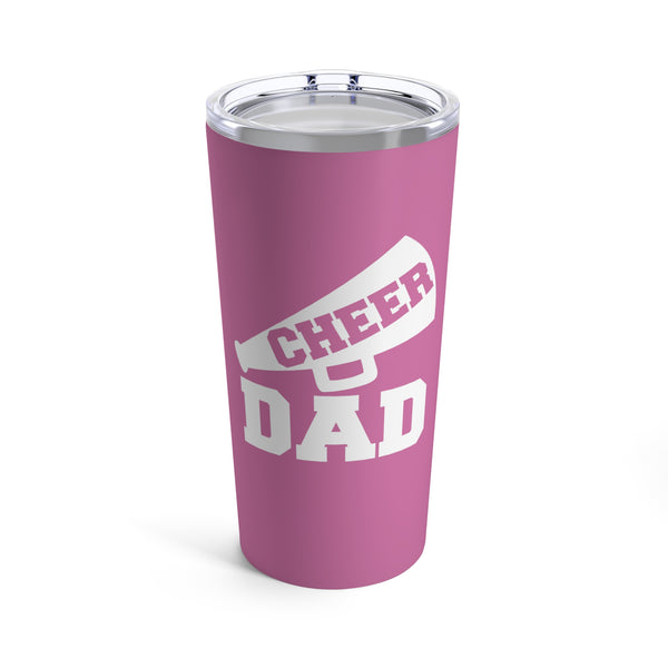 Light Pink Cheer Dad Tumbler 20oz With Megaphone Gift For Him