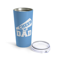 Light Blue Cheer Dad Tumbler 20oz With Megaphone Gift For Him