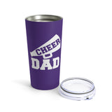 Purple Cheer Dad Tumbler 20oz With Megaphone Gift For Him