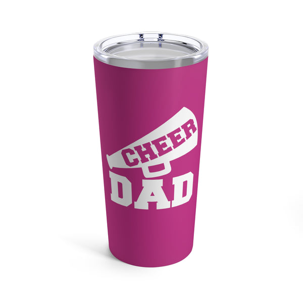 Pink Cheer Dad Tumbler 20oz With Megaphone Gift For Him