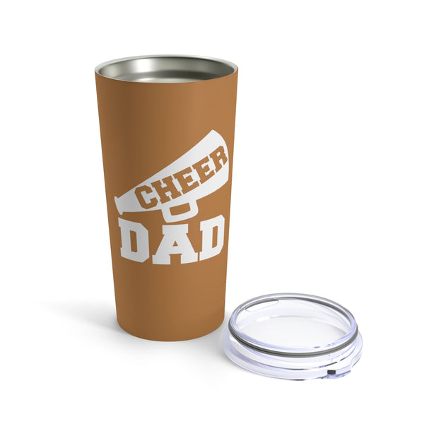 Light Brown Cheer Dad Tumbler 20oz With Megaphone Gift For Him