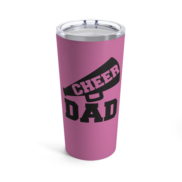 Light Pink Cheer Dad Tumbler 20oz With Megaphone Gift For Him