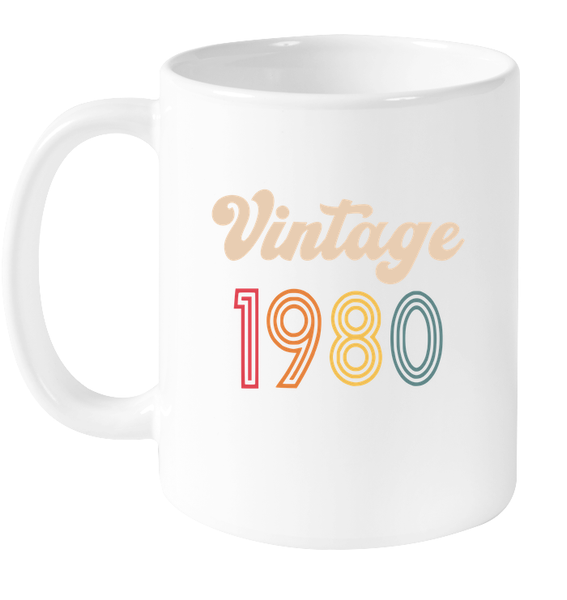 1980 Retro Vintage Birth Year Blast Coffee Mug, Tumbler, Wine Glass