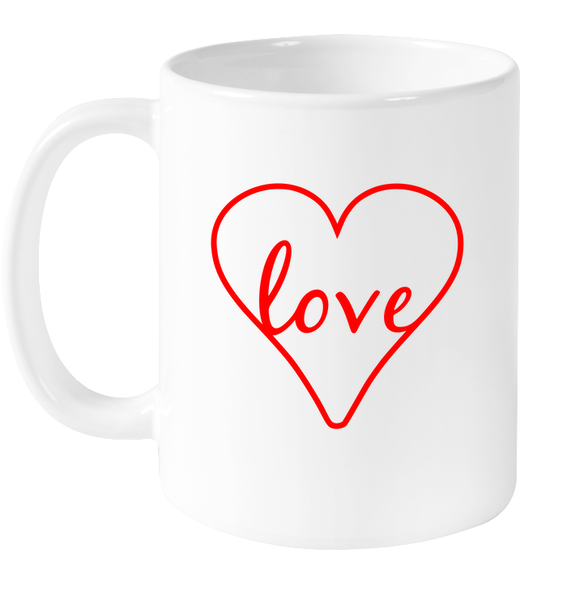 Love In Heart Valentine's Day Coffee Cup, Tumbler, Wine Drinking Mug For Adults