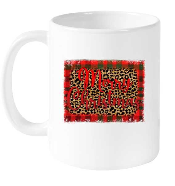 Merry Christmas Coffee Mug With Cheetah Print