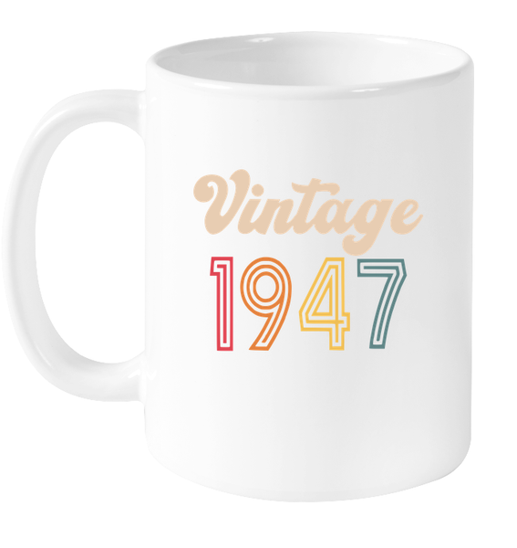 1947 Retro Vintage Birth Year Blast Coffee Mug, Tumbler, Wine Glass