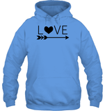 Valentine's Day Shirt For Adults Love Heart With Arrow Unisex Heavyweight Pullover Hoodie
