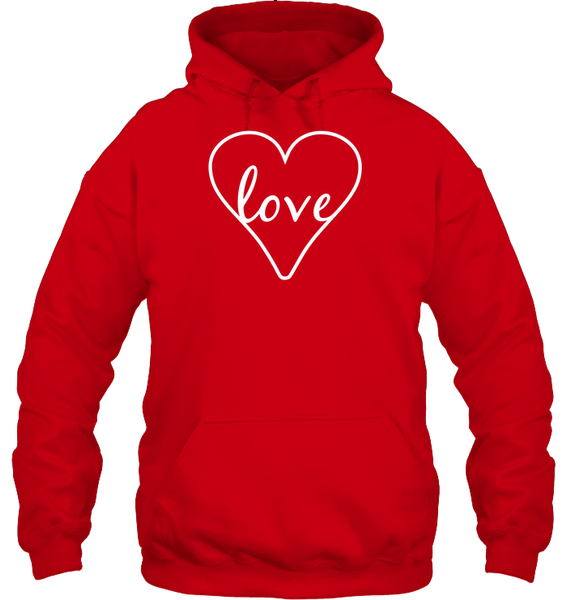 Love In Heart Valentine's Day Unisex Heavyweight Pullover Hoodie