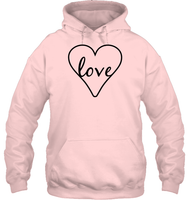 Love In Heart Valentine's Day Shirt For Adults Unisex Heavyweight Pullover Hoodie