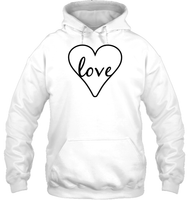Love In Heart Valentine's Day Shirt For Adults Unisex Heavyweight Pullover Hoodie