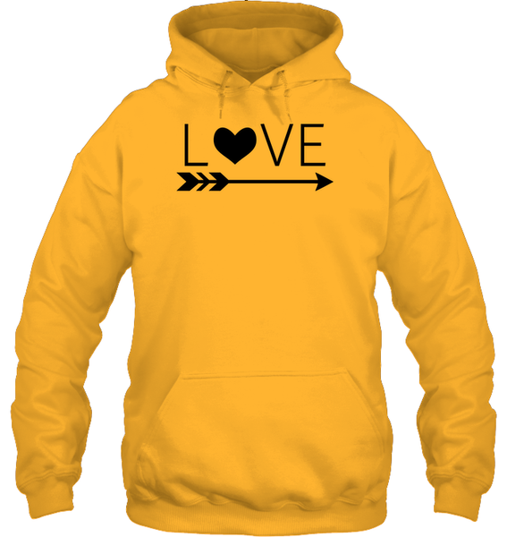Valentine's Day Shirt For Adults Love Heart With Arrow Unisex Heavyweight Pullover Hoodie