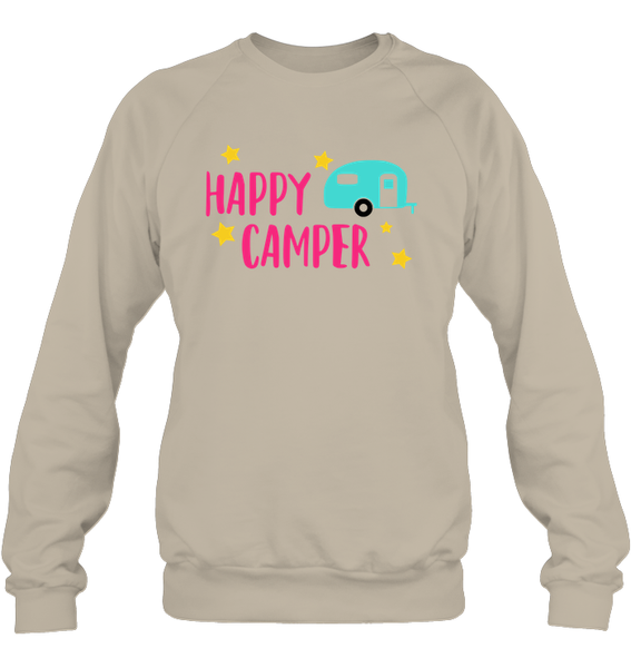 Happy Camper Unisex Fleece Pullover Sweatshirt