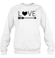 Valentine's Day Shirt For Adults Love Heart With Arrow Unisex Fleece Pullover Sweatshirt