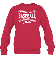 Baseball Mom Shirt Unisex Fleece Pullover Sweatshirt With Baseball Stripes