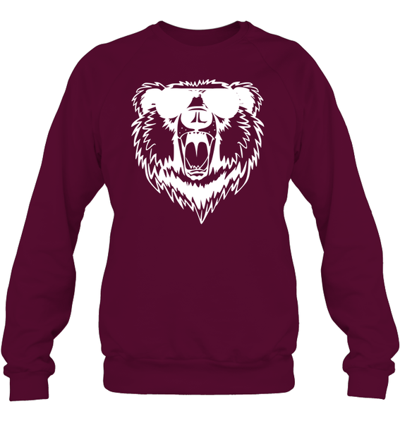 Cool Angry Grizzly Bear Shirt Unisex Fleece Pullover Sweatshirt