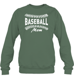 Baseball Mom Shirt Unisex Fleece Pullover Sweatshirt With Baseball Stripes