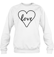 Love In Heart Valentine's Day Unisex Fleece Pullover Sweatshirt