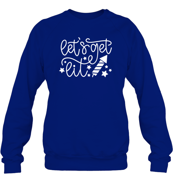 Let's Get Lit 4th Of July Shirt Unisex Fleece Pullover Sweatshirt