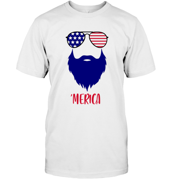 Merica Beard 4th Of July Shirt Unisex Short Sleeve, Long Sleeve, Hoodies, Sweatshirt
