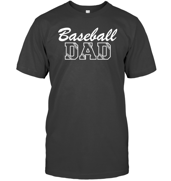 Baseball Dad Shirt Unisex Short Sleeve Classic Tee With Baseball Stripes