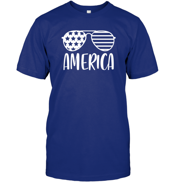 America Sunglasses 4th Of July Shirt Unisex Short Sleeve Classic Tee