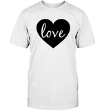 Love With Heart Valentine's Day Unisex Short Sleeve Classic Tee