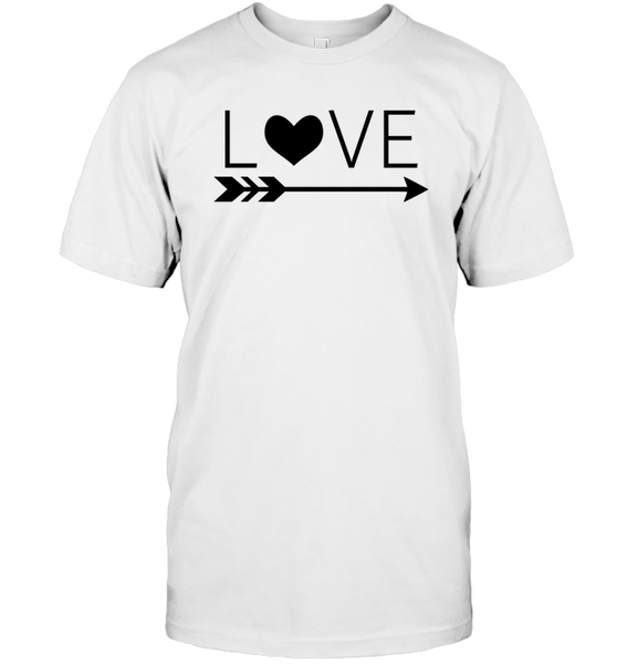 Valentine's Day Shirt For Adults Love Heart With Arrow Unisex Short Sleeve Classic Tee