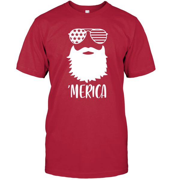 Merica Beard 4th Of July  Shirt Unisex Short Sleeve Classic Tee