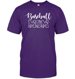 Baseball Mom Shirt Unisex Short Sleeve Classic Tee With Baseball Stripes