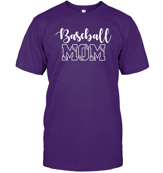 Baseball Mom Shirt Unisex Short Sleeve Classic Tee With Baseball Stripes
