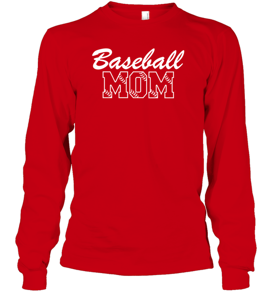 Baseball Mom Shirt Unisex Long Sleeve Classic Tee With Baseball Stripes