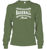 Baseball Mom Shirt Unisex Long Sleeve Classic Tee With Baseball Stripes