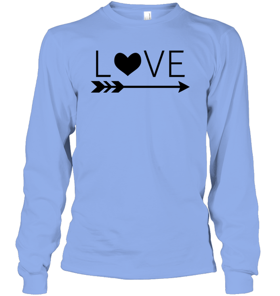 Valentine's Day Shirt For Adults Love Heart With Arrow Unisex Long Sleeve Classic Tee