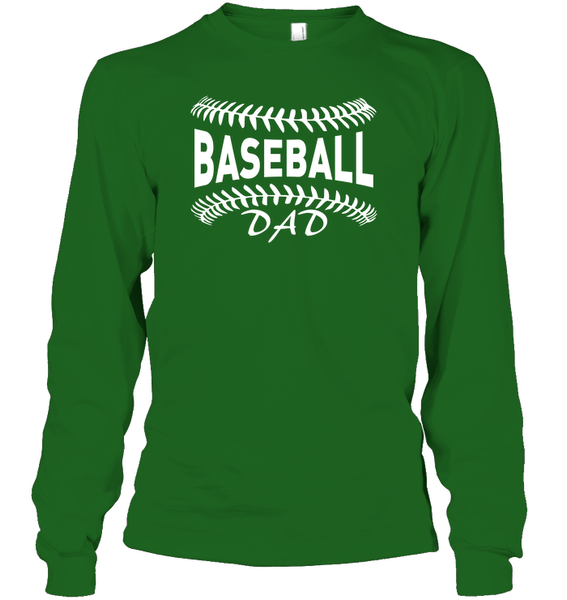 Baseball Dad Shirt Unisex Long Sleeve Classic Tee With Baseball Stripes