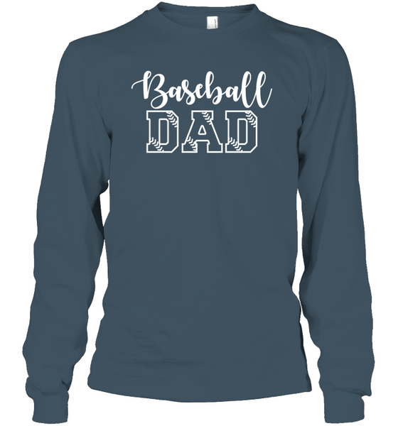 Baseball Dad Shirt Unisex Long Sleeve Classic Tee With Baseball Stripes