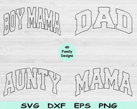 Mom Svg Files For Cricut, Family Svg, Aunt Svg Dxf Png Eps Cut Files Silhouette