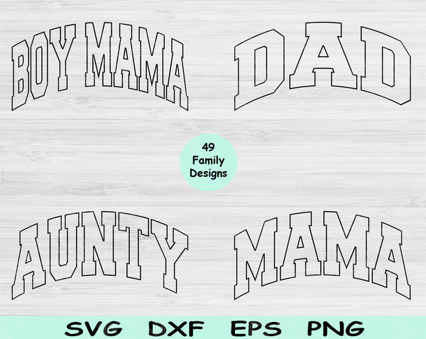 Mom Svg Files For Cricut, Family Svg, Aunt Svg Dxf Png Eps Cut Files Silhouette