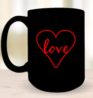Love In Heart Valentine's Day Coffee Cup, Tumbler, Wine Drinking Mug For Adults