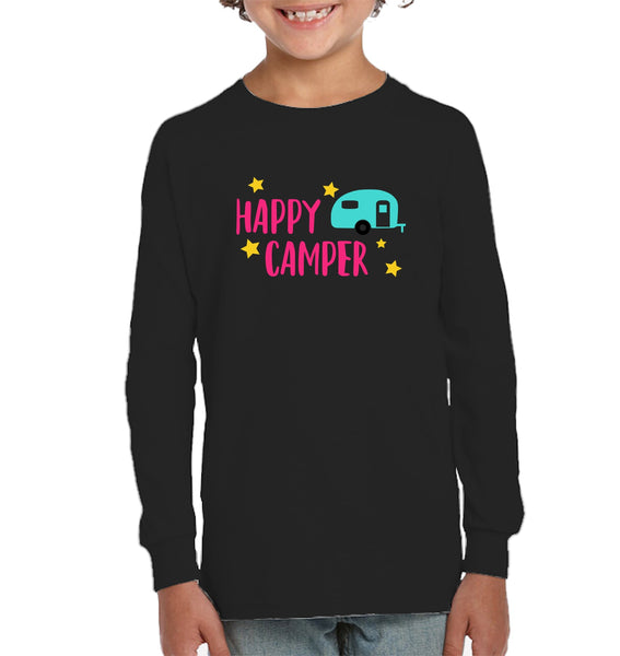 Happy Camper Kids Fleece Pullover Sweatshirt