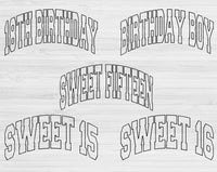 Birthday Svg Files For Cricut, Block Birthday Girl Svg Dxf Png Eps Cut Files Silhouette