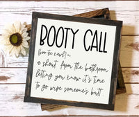 booty call svg sign