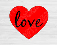 Love Svg Files For Cricut And Silhouette, Heart Valentine's Day Svg Cut Files