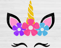 Unicorn Svg, Unicorn Face Svg For Cricut And Silhouette, Unicorn Vector with Eyelashes for Girls Birthday