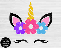 Unicorn Face Svg Files For Cricut And Silhouette, Unicorn Svg, Unicorn Vector with Eyelashes for Girls Magical Birthday