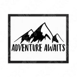 Adventure Awaits Svg, Mountains Svg Files for Cricut and Silhouette, Adventure Svg, Camping Svg Outdoor Travel Svg