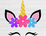 Unicorn Svg, Unicorn Face Svg Files For Cricut And Silhouette. Unicorn Head Svg with Eyelashes for Magical Birthday