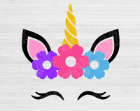 Unicorn Face Svg, Unicorn Svg Files For Cricut And Silhouette, Unicorn Vector with Eyelashes for Girls Birthday