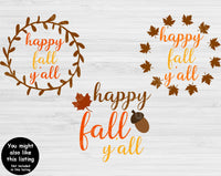 Hello Fall Yall Svg Files For Cricut And Silhouette, Fall Svg Cut Files, Fall Saying Svg, Thanksgiving Svg
